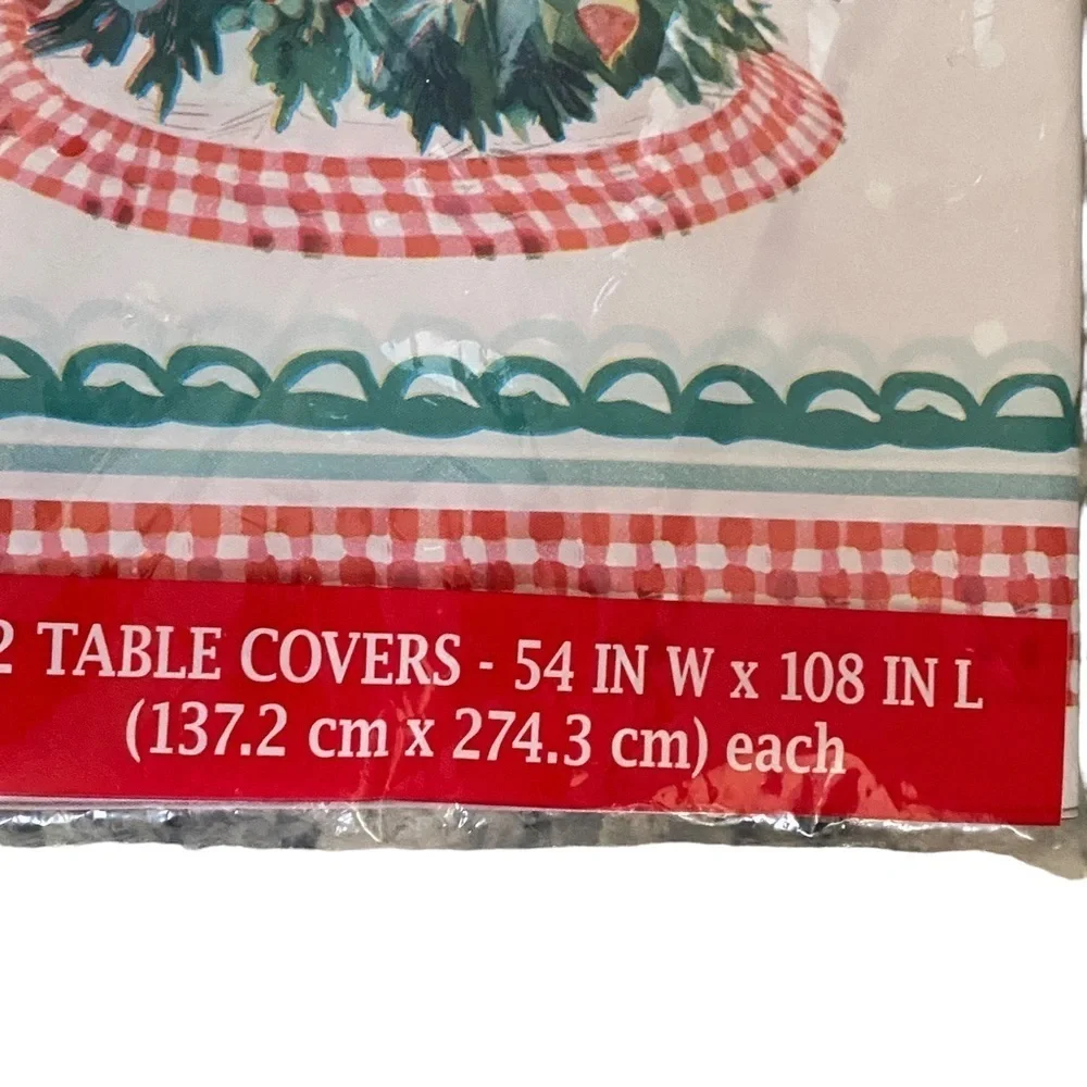 The Pioneer Woman Plastic Tablecloths Holiday Christmas Gatherings - 2 Sets